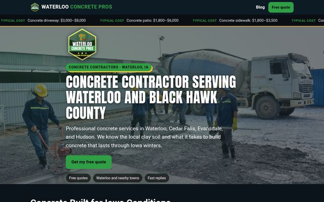 Waterloo Concrete Pros website preview