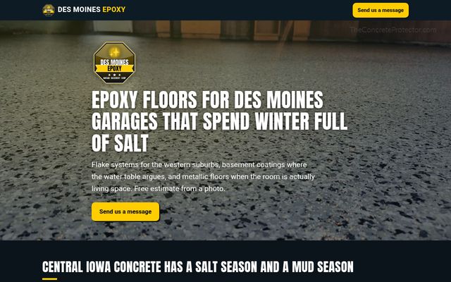 Des Moines Epoxy website preview