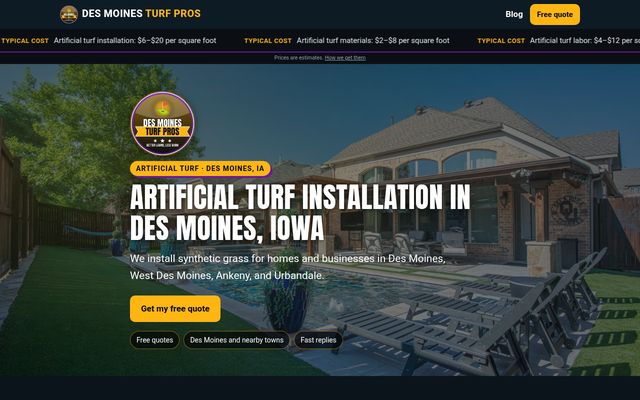 Des Moines Turf Pros website preview
