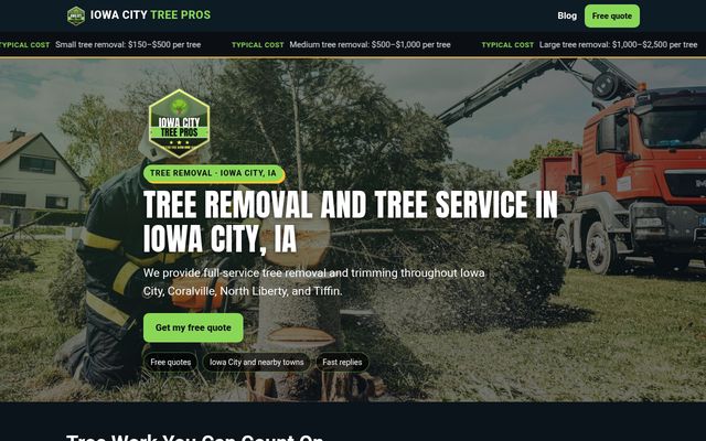 Iowa City Tree Pros website preview