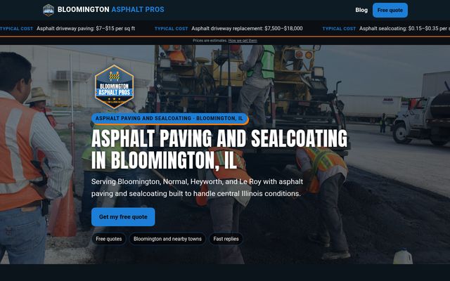 Bloomington Asphalt Pros website preview