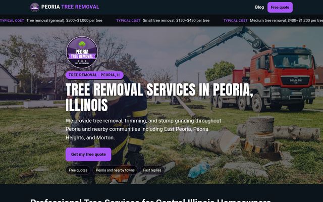 Peoria Tree Removal website preview