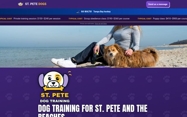 St. Pete Dog Training website preview