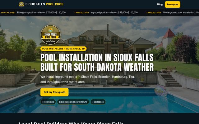 Sioux Falls Pool Pros website preview