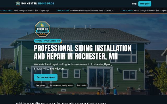 Rochester Siding Pros website preview