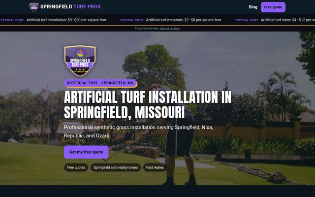 Springfield Turf Pros website preview