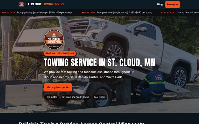 St. Cloud Towing Pros website preview