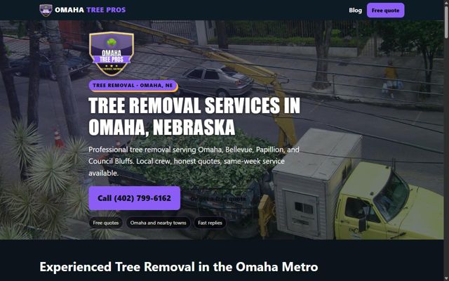 Omaha Tree Pros website preview
