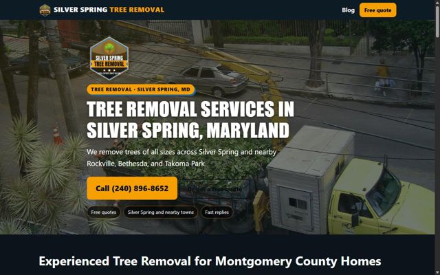 Silver Spring Tree Removal website preview