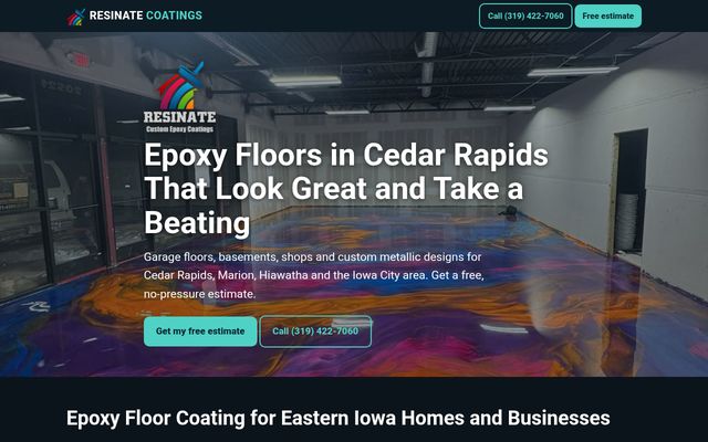 Resinate Coatings website preview